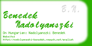 benedek nadolyanszki business card